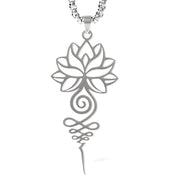Buddha Stones Lotus Unalome Chakra Symbol Design Stainless Steel Enlightenment Necklace Pendant - image 5