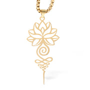 Buddha Stones Lotus Unalome Chakra Symbol Design Stainless Steel Enlightenment Necklace Pendant - image 11