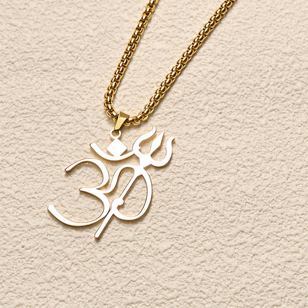 FREE Today: Mindfulness Connection Trident OM Symbol Stainless Steel Necklace Pendant - image 2