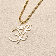 Buddha Stones Trident OM Symbol Stainless Steel Connection Necklace Pendant - image 2