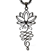 Buddha Stones Lotus Vines Design Chakra Symbol Stainless Steel Enlightenment Necklace Pendant - image 14
