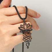 Buddha Stones Lotus Vines Design Chakra Symbol Stainless Steel Enlightenment Necklace Pendant - image 13