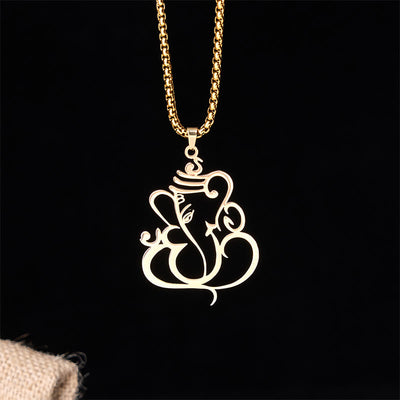 FREE Today: Protection and Reflection Ganesh Elephant Stainless Steel Necklace Pendant - Gold - image 0