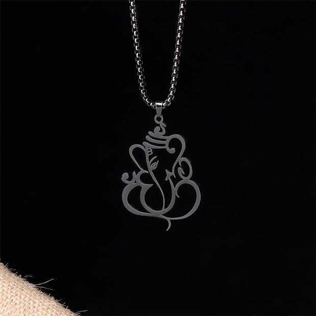 FREE Today: Protection and Reflection Ganesh Elephant Stainless Steel Necklace Pendant - Black - image 13
