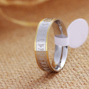 Buddha Stones Tibetan Scriptures Shurangama Mantra Titanium Steel Spinner Balance Ring - image 3