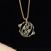 FREE Today: Luck and Wealth Koi Fish Hollow Design Stainless Steel Necklace Pendant - Gold - image 7
