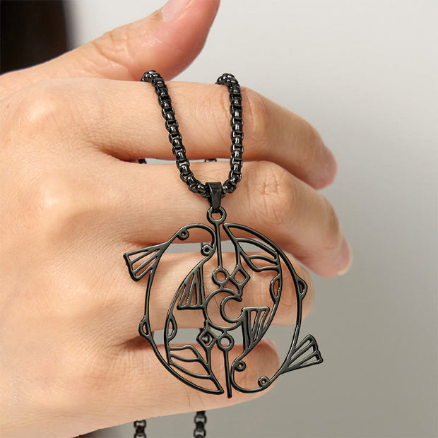 FREE Today: Luck and Wealth Koi Fish Hollow Design Stainless Steel Necklace Pendant - image 17