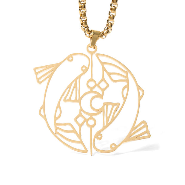 FREE Today: Luck and Wealth Koi Fish Hollow Design Stainless Steel Necklace Pendant - image 12