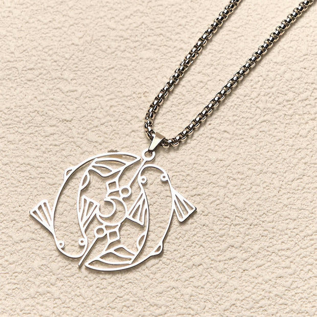 FREE Today: Luck and Wealth Koi Fish Hollow Design Stainless Steel Necklace Pendant - image 2