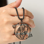 Buddha Stones Vintage Koi Fish Hollow Design Stainless Steel Luck Necklace Pendant - image 17