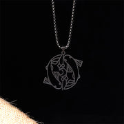 FREE Today: Luck and Wealth Koi Fish Hollow Design Stainless Steel Necklace Pendant - Black - image 13