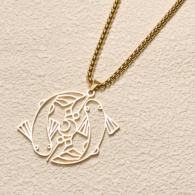FREE Today: Luck and Wealth Koi Fish Hollow Design Stainless Steel Necklace Pendant - image 9