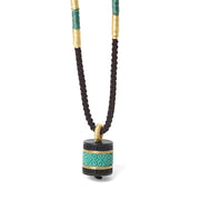 FREE Today: Calm and Peace Ebony Wood Turquoise Cylinder Necklace Pendant - image 6