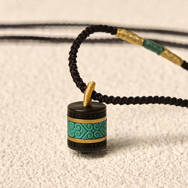 FREE Today: Calm and Peace Ebony Wood Turquoise Cylinder Necklace Pendant - image 5