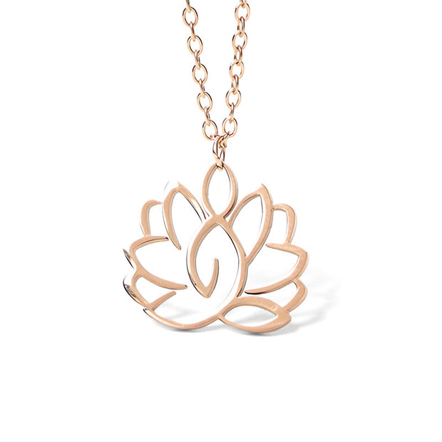 FREE Today: New Beginning and Enlightenment Hollow Lotus Design Stainless Steel Necklace Pendant - image 18