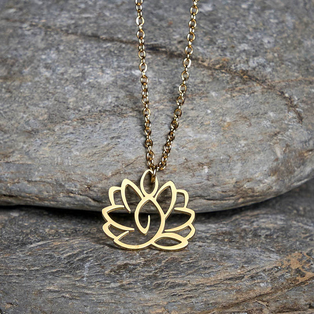 FREE Today: New Beginning and Enlightenment Hollow Lotus Design Stainless Steel Necklace Pendant - image 8