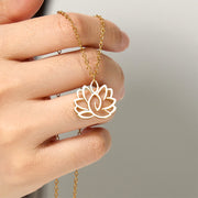 FREE Today: New Beginning and Enlightenment Hollow Lotus Design Stainless Steel Necklace Pendant - image 11