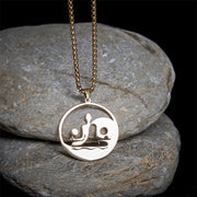 Buddha Stones Yin Yang Buddha Figure Hollow Design Stainless Steel Balance Necklace Pendant - image 10