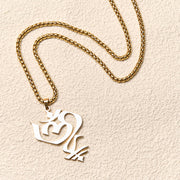 Buddha Stones Vintage OM Symbol geometry Design Stainless Steel Connection Necklace Pendant - image 2