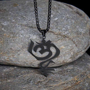 Buddha Stones Vintage OM Symbol geometry Design Stainless Steel Connection Necklace Pendant - Black - image 13