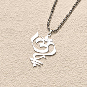 Buddha Stones Vintage OM Symbol geometry Design Stainless Steel Connection Necklace Pendant - image 10