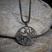 Buddha Stones Branches Hollow Yin Yang Design Stainless Steel Balance Necklace Pendant - image 1