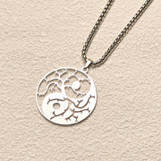 Buddha Stones Branches Hollow Yin Yang Design Stainless Steel Balance Necklace Pendant - image 10