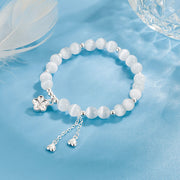 Buddha Stones Natural Cat's Eye Cherry Blossom Peace Bracelet - image 1