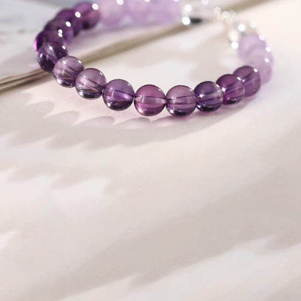 Buddha Stones Amethyst Rose Quartz Strawberry Quartz Good Luck Charm Bracelet - image 10