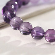 Buddha Stones Amethyst Rose Quartz Strawberry Quartz Good Luck Charm Bracelet - image 12