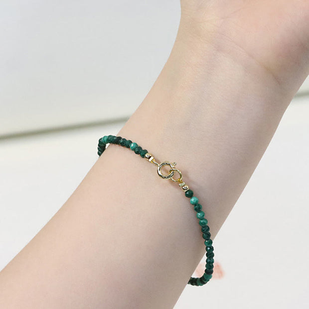 Buddha Stones 3mm Natural Malachite Ultra-thin Beads Anti-anxiety Bracelet - image 4