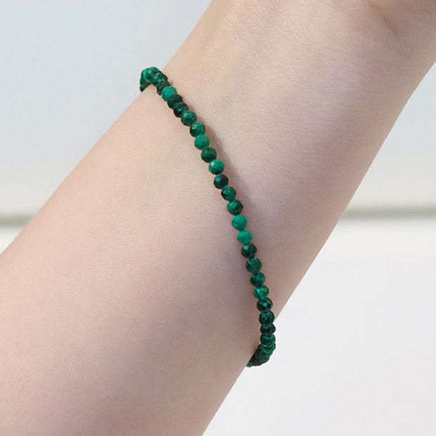 Buddha Stones 3mm Natural Malachite Ultra-thin Beads Anti-anxiety Bracelet - image 9