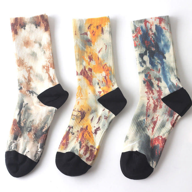 Buddha Stones Chinese Ink Painting Landscape Pattern Micro Crew Three Pairs Men Women Unisex Socks - Nature Landscape Three Pairs Socks - One Size Fits Most (US5.5–10，EU37–42，UK/AU4-9，Asia23.5-26.5cm) - image 6