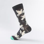 Buddha Stones Colorful Pigeon Tulips Floral Pattern Designmen Women Unisex Cotton Crew Socks - Pigeon - One Size Fits Most (US8–12.5，EU41-46，UK/AU7.5-12，Asia25.5-31cm) - image 1
