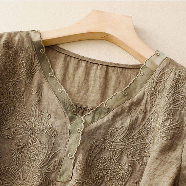 Buddha Stones V-Neck Butterfly Women's Half Sleeve Shirt - image 14
