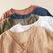 Buddha Stones V-Neck Butterfly Women's Half Sleeve Shirt - image 21