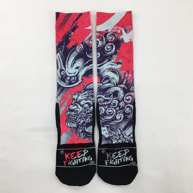 Buddha Stones Casual PiXiu Micro Crew Men's Socks - Tomato - One Size Fits Most (US 6.5-10.5，EU 38-44，UK/AU 6-10.5，AISA 24.5-28cm) - image 0