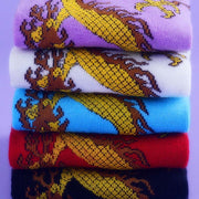 Buddha Stones Casual 5 Pairs of Golden Dragon Quarter Women's Socks - image 7