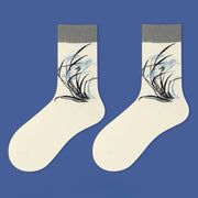 Buddha Stones Casual Sailboat Ancient Town Lotus Orchid Countryside Micro Crew Women's Socks - Orchid - S-M(US 5.5-10，EU 36-41，UK/AU 3.5-7.5，AISA 22.5-25.5cm) - image 4