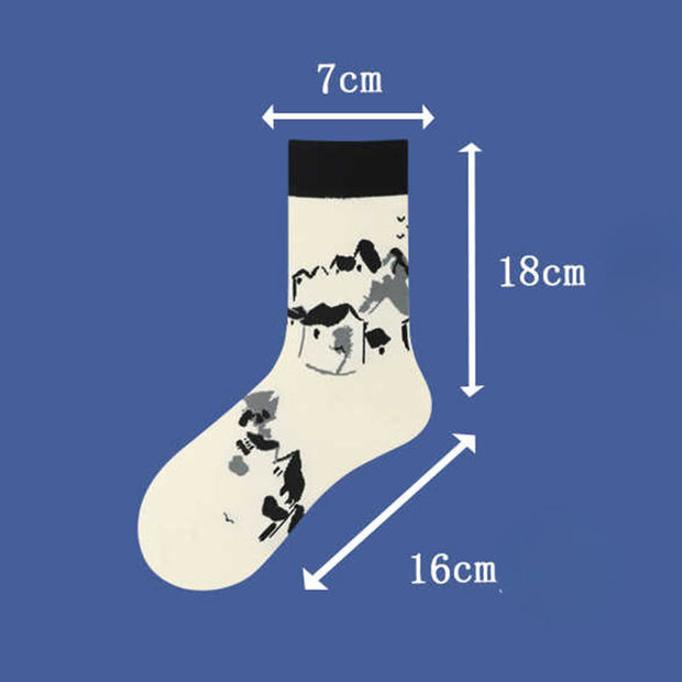 Buddha Stones Casual Sailboat Ancient Town Lotus Orchid Countryside Micro Crew Women's Socks - image 7