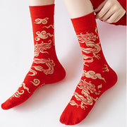 Buddha Stones Casual Red Dragon Cotton Quarter Men Women Unisex Socks - image 9