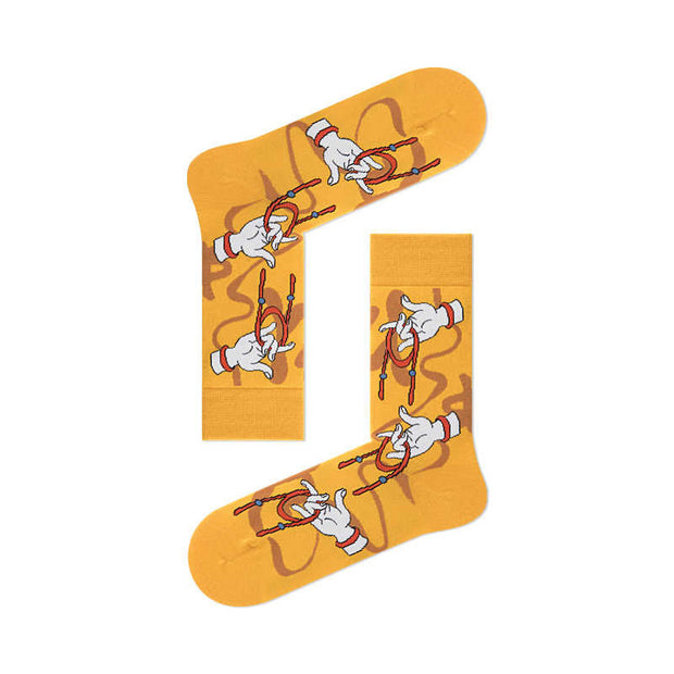 Buddha Stones Casual Sacred Buddha Hand Holding Red Rope Micro Crew Women's Socks - Gold - S(US 4.5-8.5，EU 35-39，UK/AU 2.5-6，AISA 22.5-25cm) - image 0