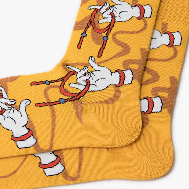 Buddha Stones Casual Sacred Buddha Hand Holding Red Rope Micro Crew Women's Socks - image 3