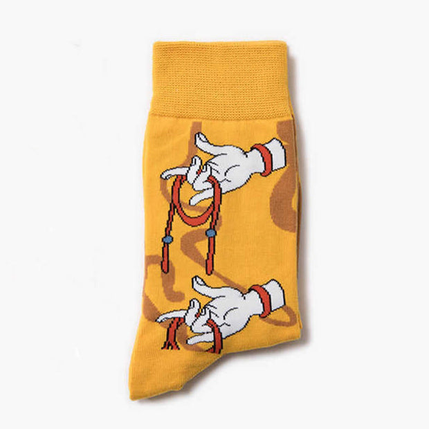 Buddha Stones Casual Sacred Buddha Hand Holding Red Rope Micro Crew Women's Socks - image 1