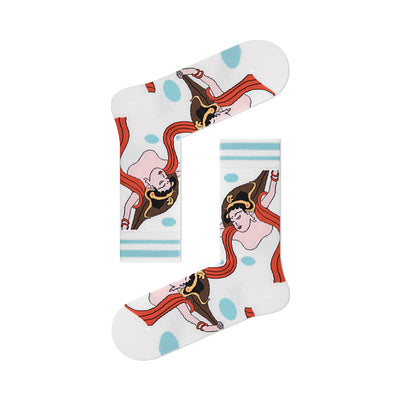 Buddha Stones Casual Dunhuang Feitian Design Micro Crew Women's Socks - White - S(US 4.5-8.5，EU 35-39，UK/AU 2.5-6，AISA 22.5-25cm) - image 0