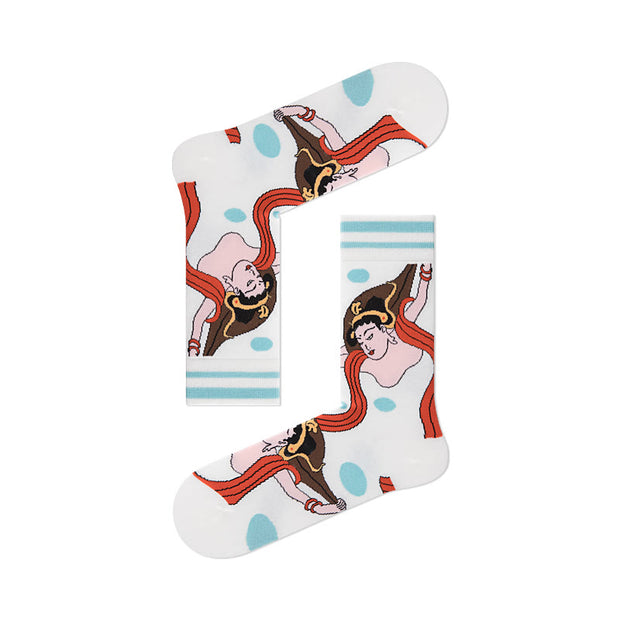 Buddha Stones Casual Dunhuang Feitian Design Micro Crew Women's Socks - White - S(US 4.5-8.5，EU 35-39，UK/AU 2.5-6，AISA 22.5-25cm) - image 0