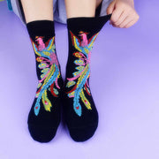 Buddha Stones Casual 3 Pairs Of Multicolored Phoenix Quarter Women's Socks - image 1