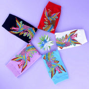 Buddha Stones Casual 3 Pairs Of Multicolored Phoenix Quarter Women's Socks - image 11