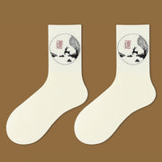 Buddha Stones Casual Lotus Pavilion Deer Peaceful Character Swallows Micro Crew Women's Socks - Deer - S-M (US 5.5-10，EU 36-41，UK/AU 3.5-7.5，AISA 22.5-25.5cm) - image 4