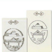 Buddha Stones Casual Lotus Pavilion Deer Peaceful Character Swallows Micro Crew Women's Socks - image 3